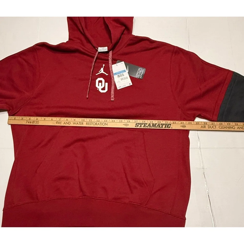 Jordan Oklahoma Sooners NCAA Team‎ Issue Club Hoodie Mens Medium Crimson Red OU